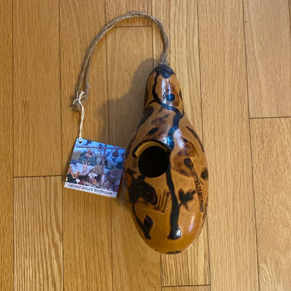 Lucuma Designs carved gourd birdhouse